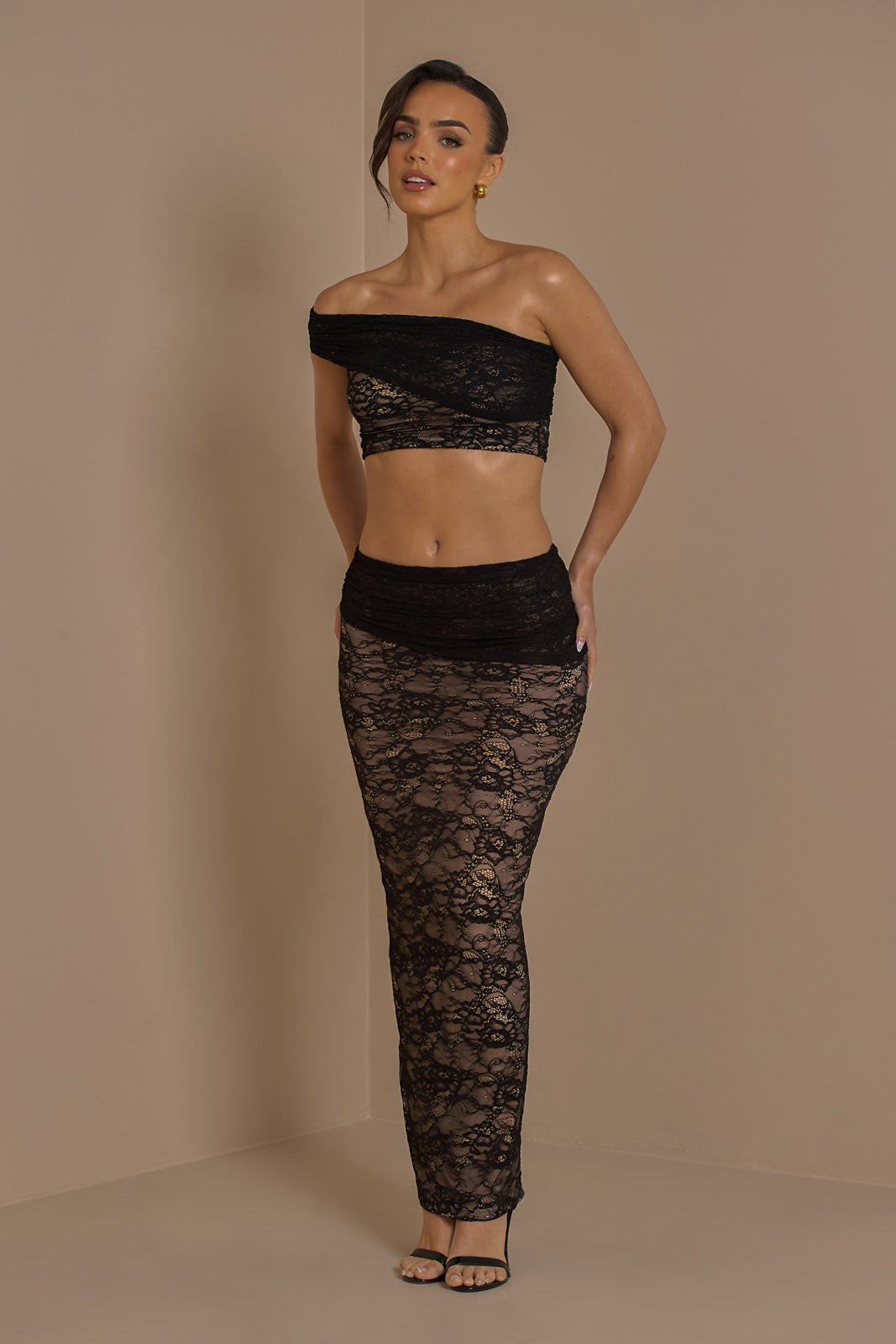 ANASTASIA LACE CO-ORD | BLACK