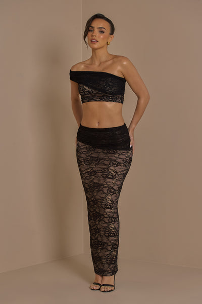 ANASTASIA LACE CO-ORD | BLACK