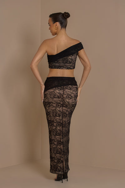 ANASTASIA LACE CO-ORD | BLACK