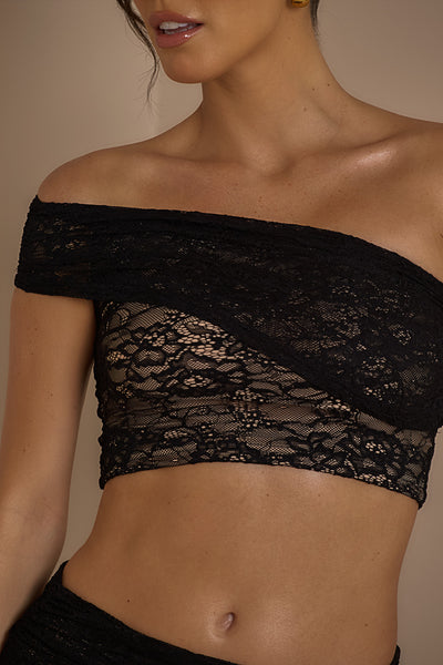 ANASTASIA LACE CO-ORD | BLACK