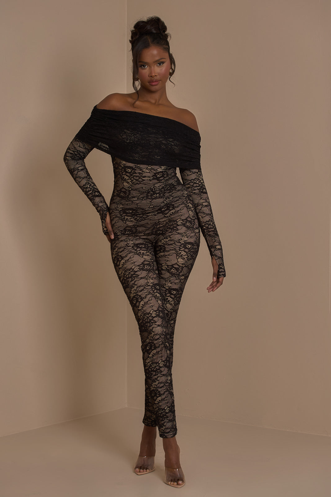 RIRI JUMPSUIT BLACK LACE – Wander Doll - Main Image