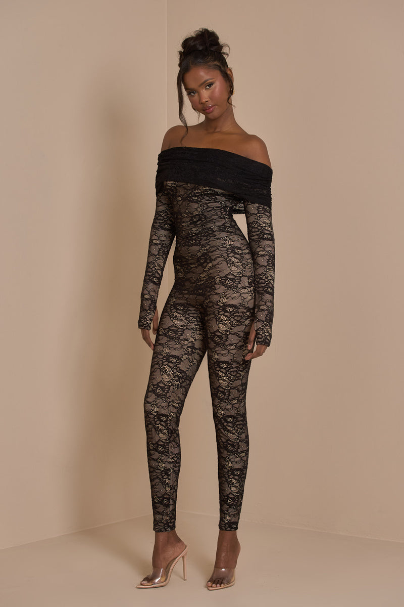RIRI JUMPSUIT | BLACK LACE