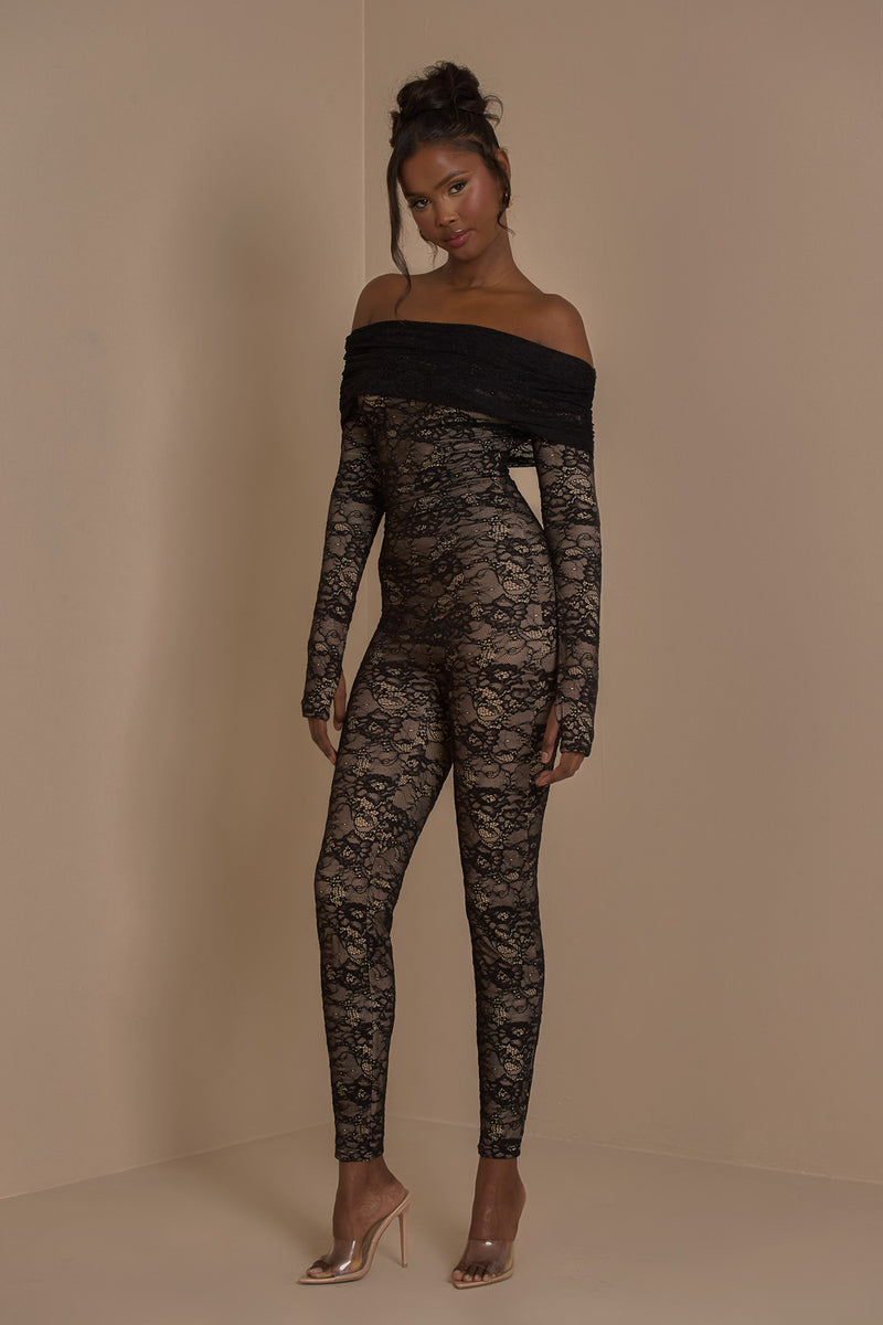 RIRI JUMPSUIT | BLACK LACE