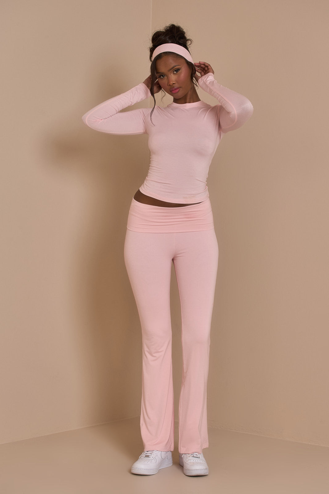 Petite Emma Trousers in Strawberry milkshake