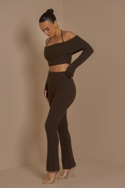CHOCOLATE CARRIE PREMIUM KNIT CO-ORD SET
