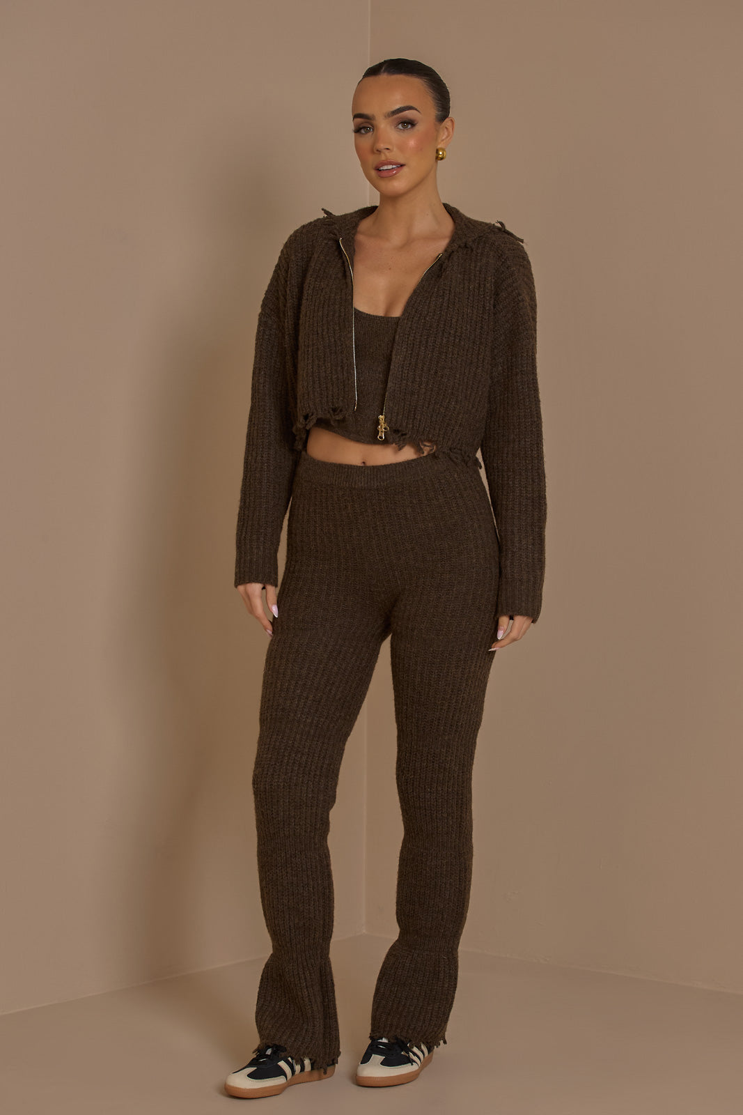 FC ROMI KNIT TROUSERS | CHOCOLATE