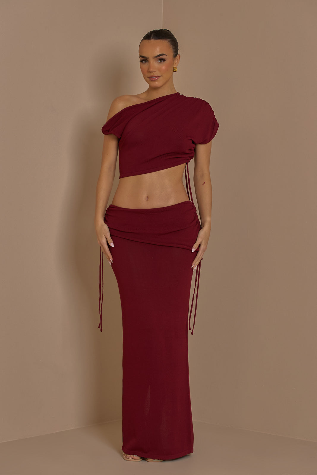 YRIS KNIT COORD | WINE