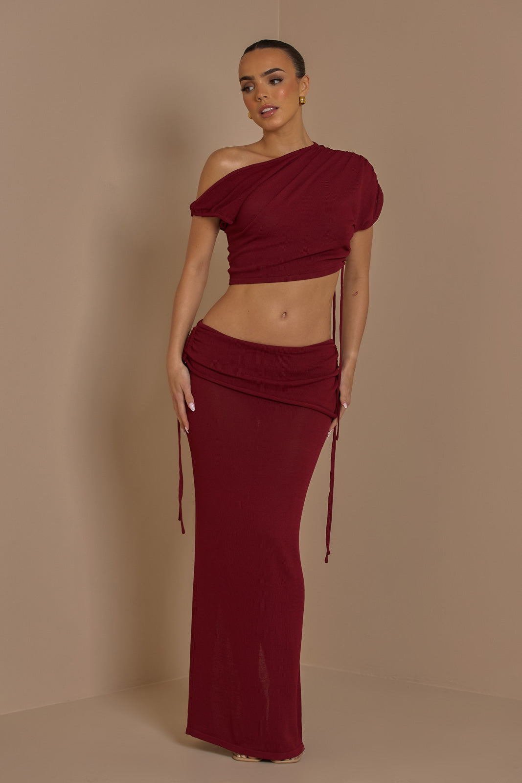 YRIS KNIT COORD | WINE