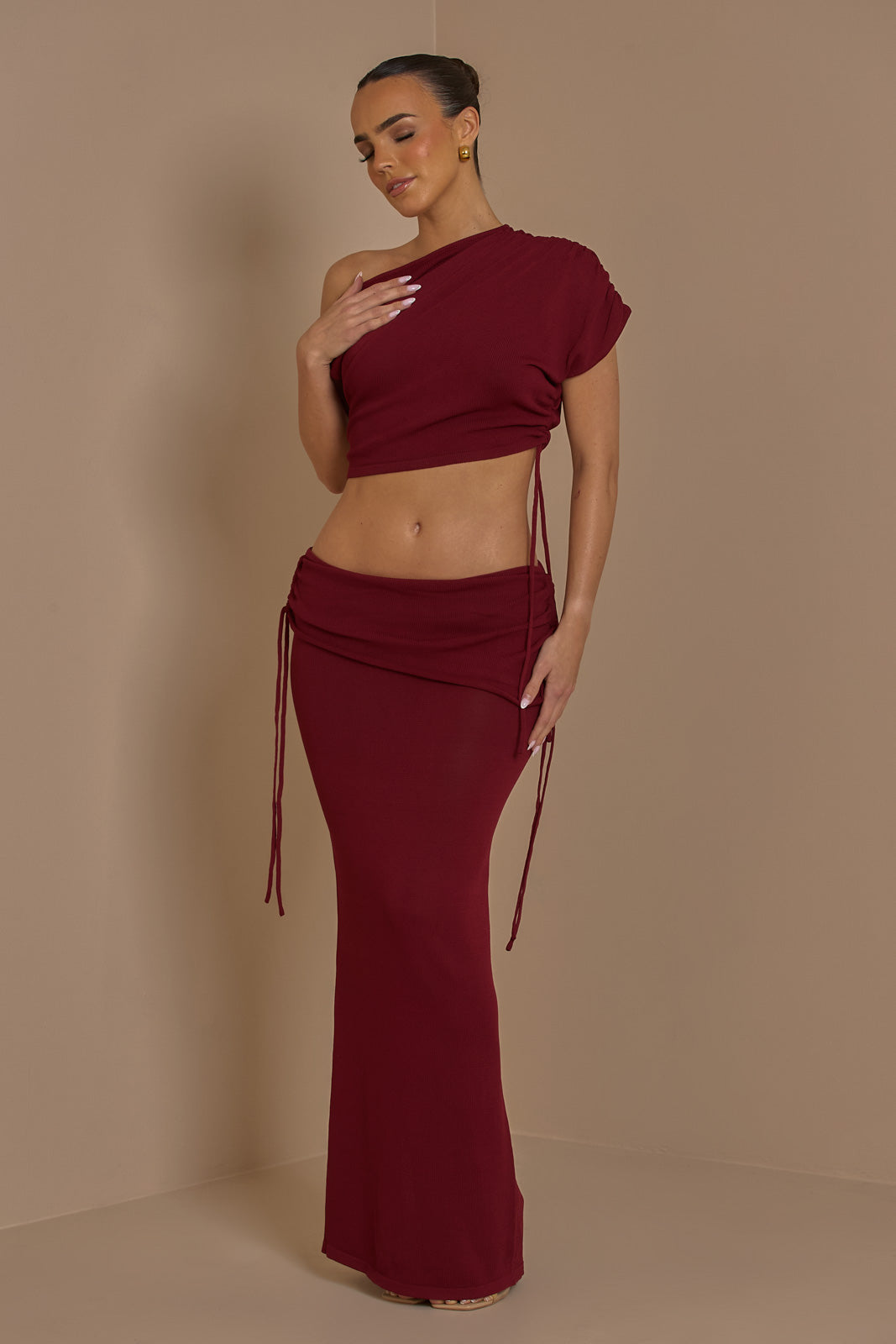 YRIS KNIT COORD | WINE