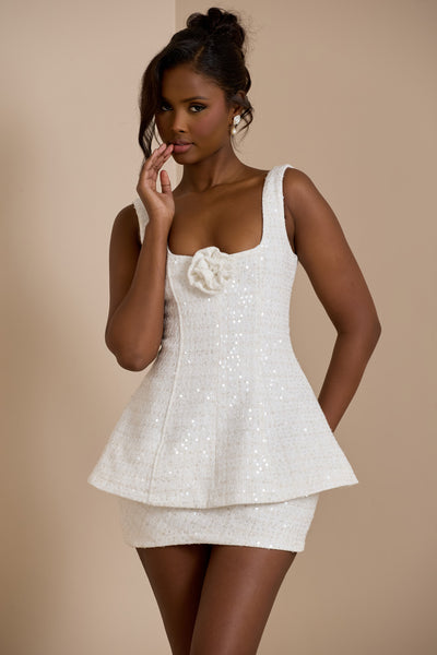 SOFIA MINI DRESS | WHITE GLOSS