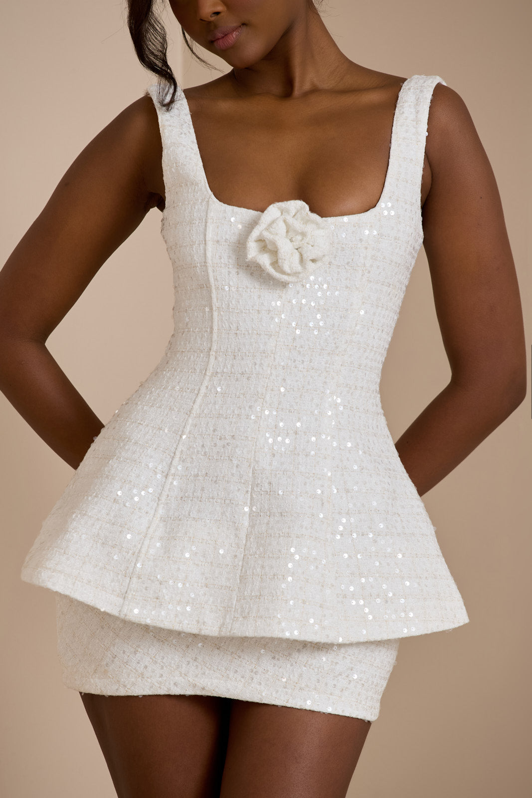 SOFIA MINI DRESS | WHITE GLOSS