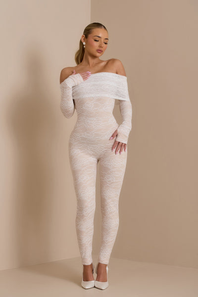 RIRI JUMPSUIT | WHITE LACE