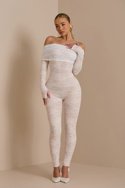 RIRI JUMPSUIT | WHITE LACE