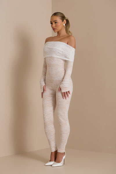 RIRI JUMPSUIT | WHITE LACE