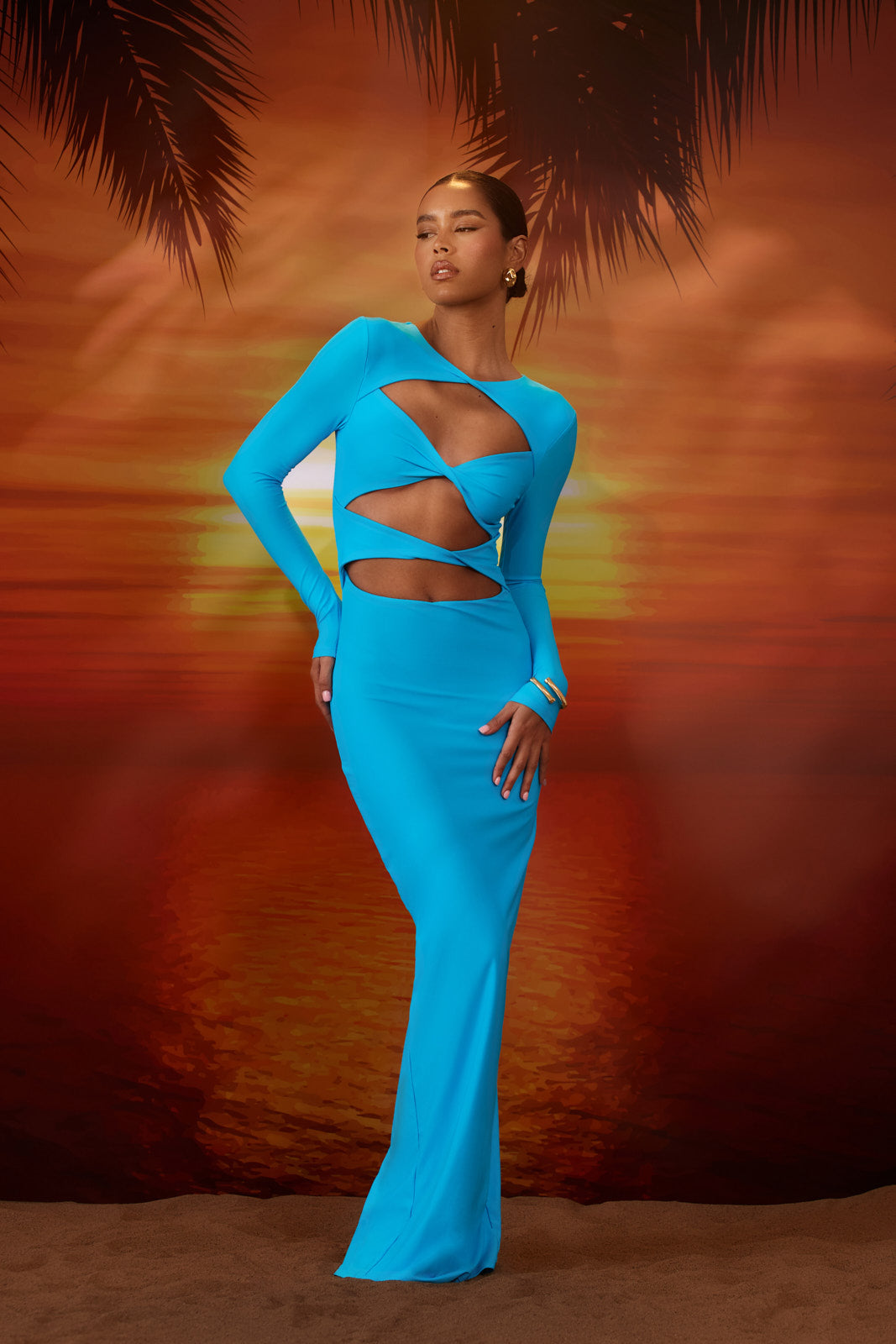 STASSIE MAXI DRESS | AQUA