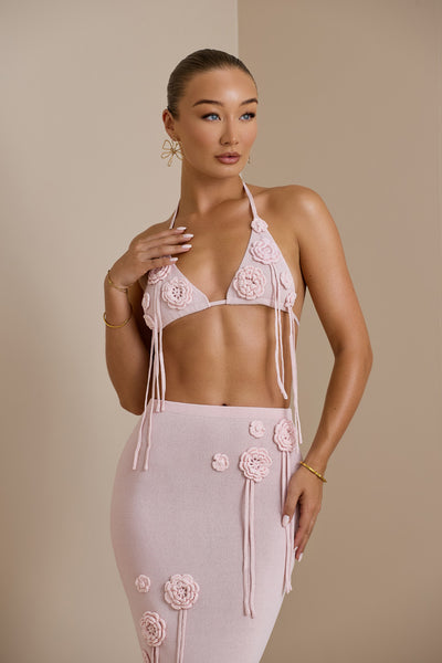 DELILAH KNIT MAXI SKIRT | BABY PINK