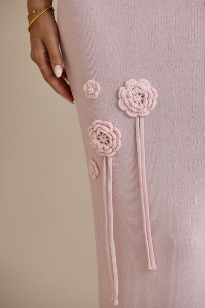 DELILAH KNIT MAXI SKIRT | BABY PINK