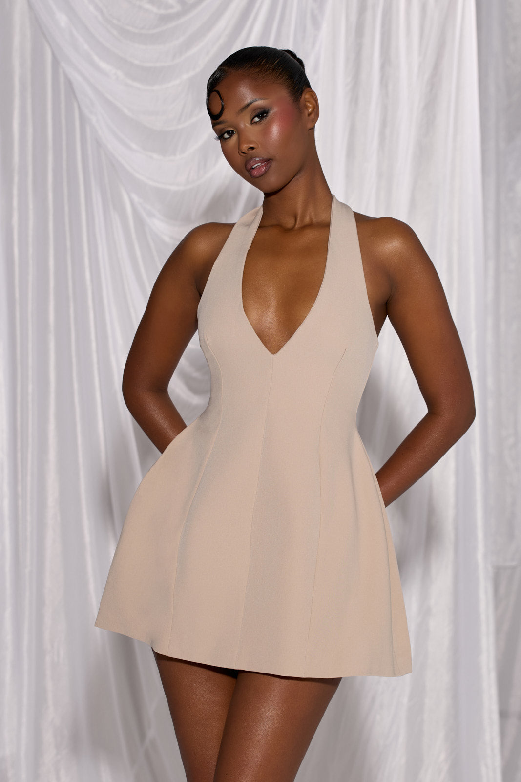 TAYLOR MINI DRESS | TAUPE