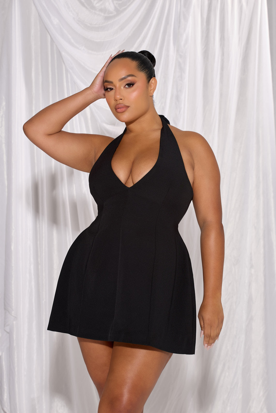 knee length dresses for ladies TAYLOR MINI DRESS | BLACK