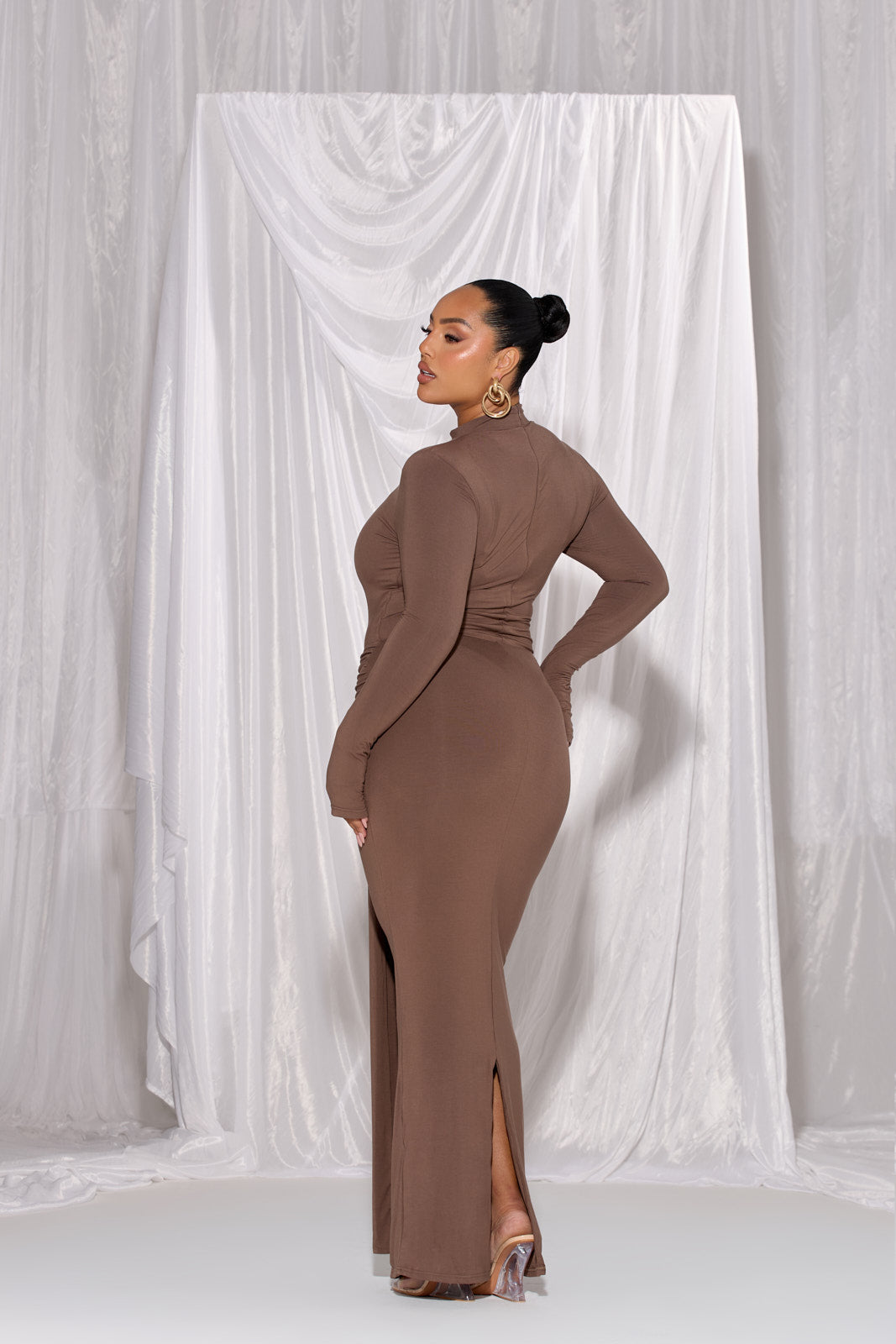 NARA DRAPE MAXI SKIRT | CHOCOLATE – Wander Doll