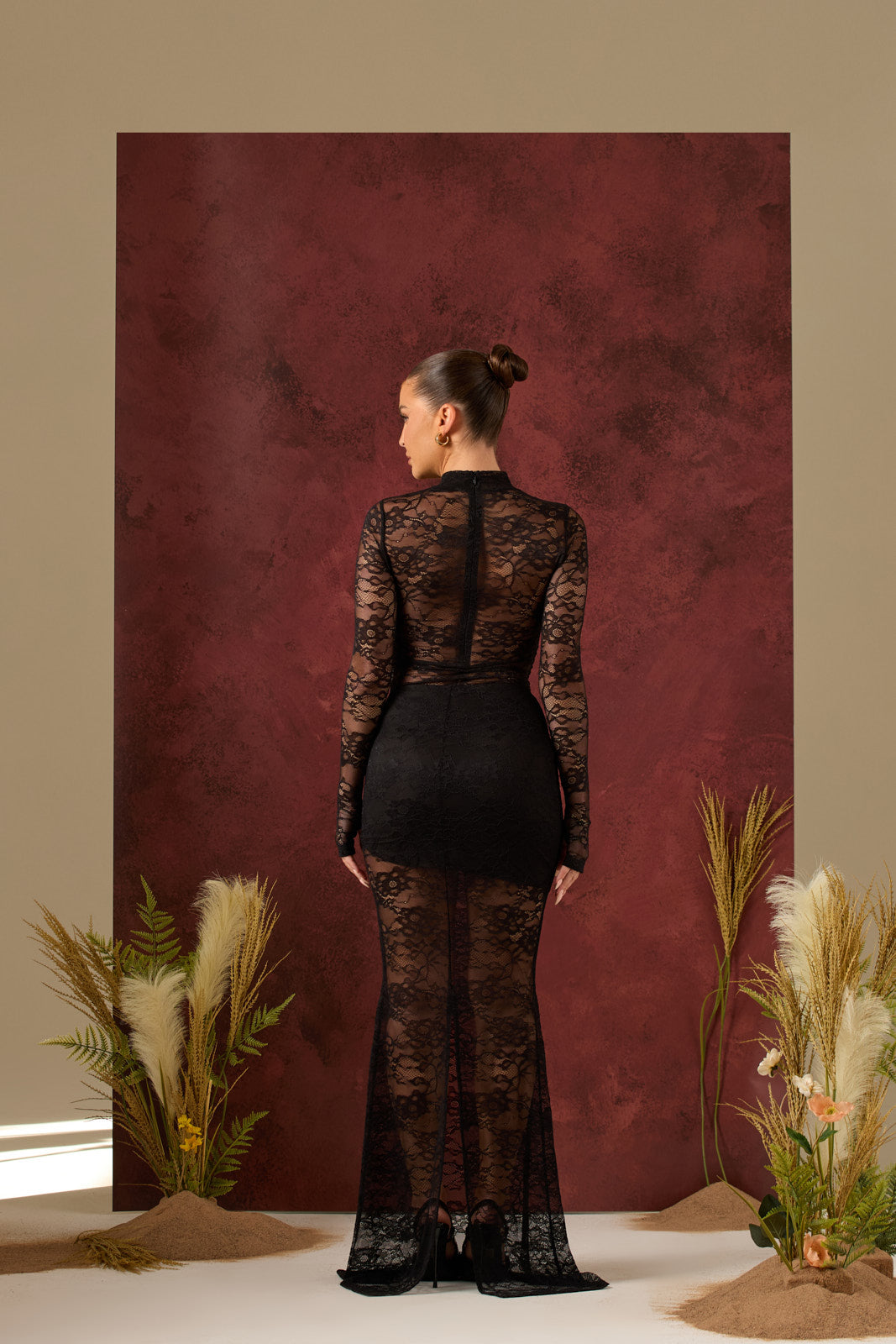 BRITNEY LACE MAXI SKIRT | Black S