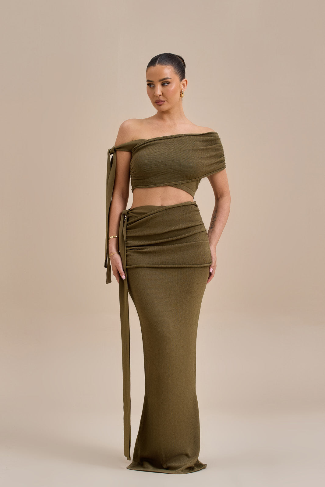LOIS KNIT CO-ORD | KHAKI