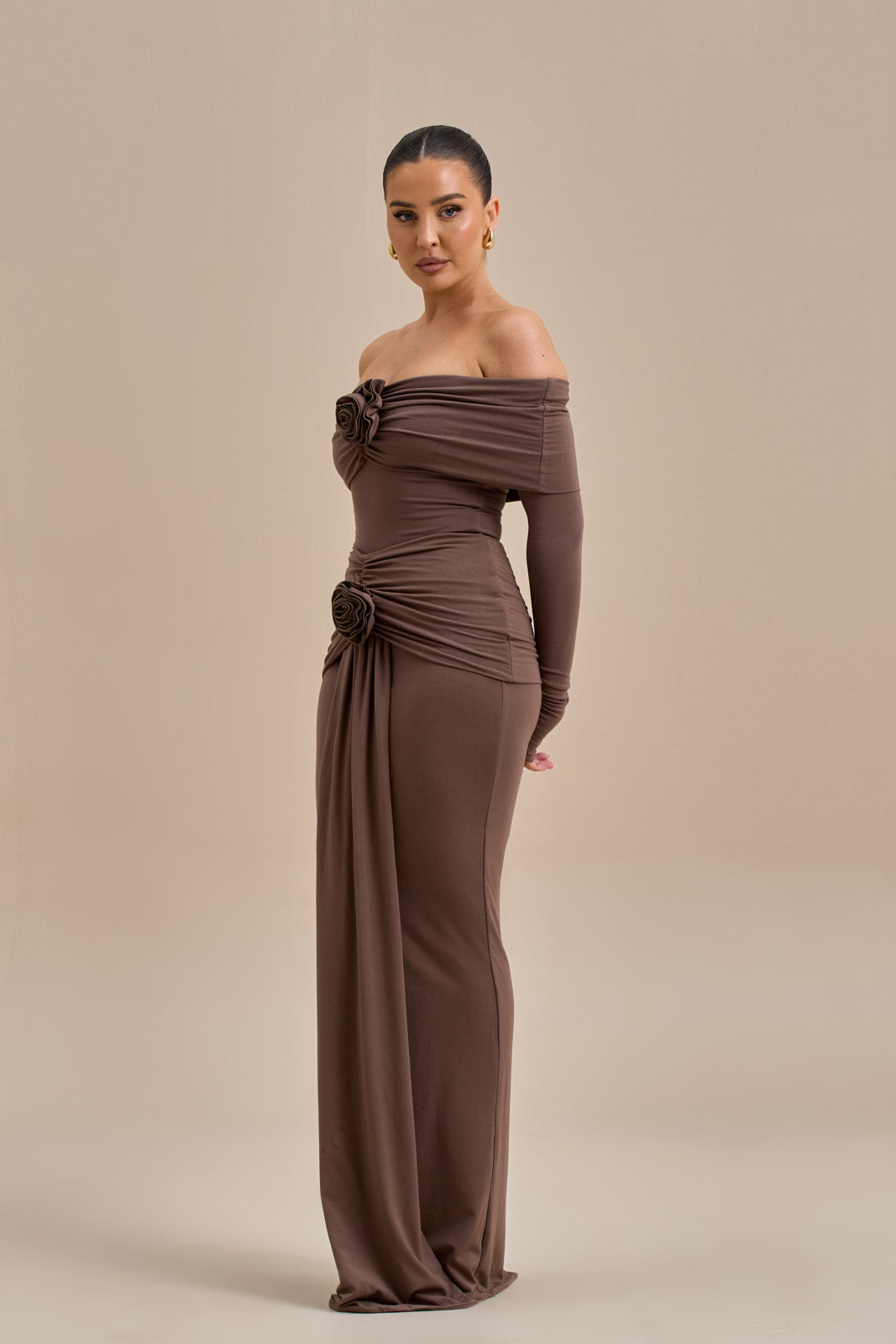 BELLE DRAPE MAXI SKIRT | CHOC – Wander Doll