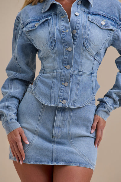 ALIX MINI SKIRT | MID WASH DENIM
