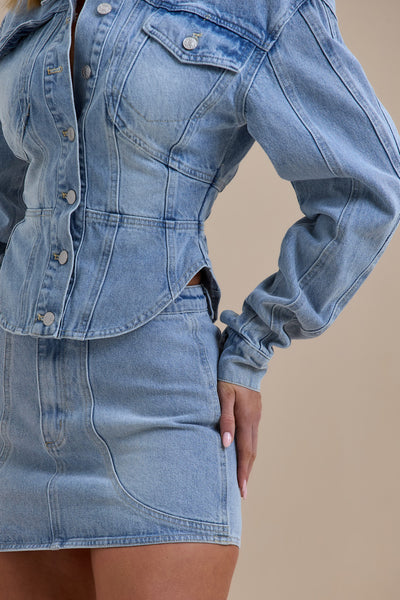 ALIX MINI SKIRT | MID WASH DENIM