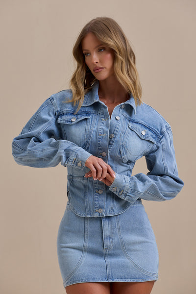 ALIX MINI SKIRT | MID WASH DENIM
