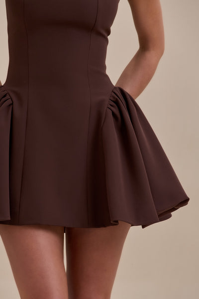 SABRINA MINI DRESS | CHOCOLATE