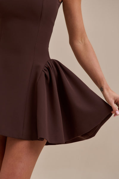 SABRINA MINI DRESS | CHOCOLATE