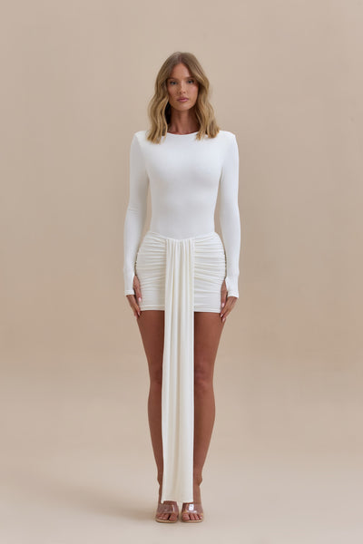 NARA LONG SLEEVE BODYSUIT | WHITE