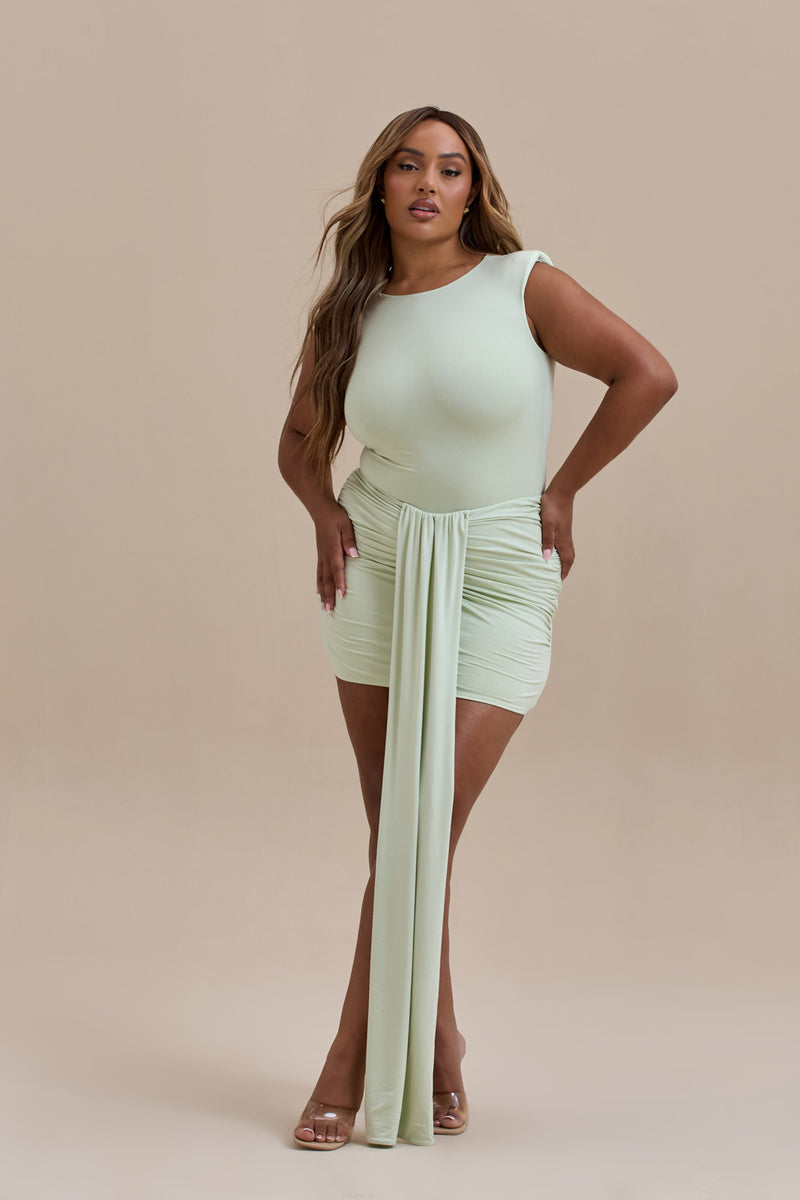 NARA DRAPE MINI SKIRT | MINT