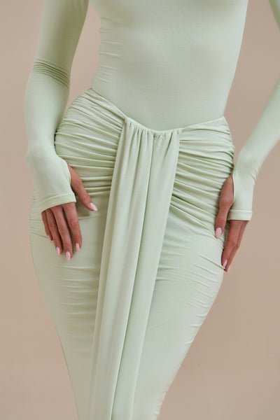 NARA DRAPE MAXI SKIRT | MINT