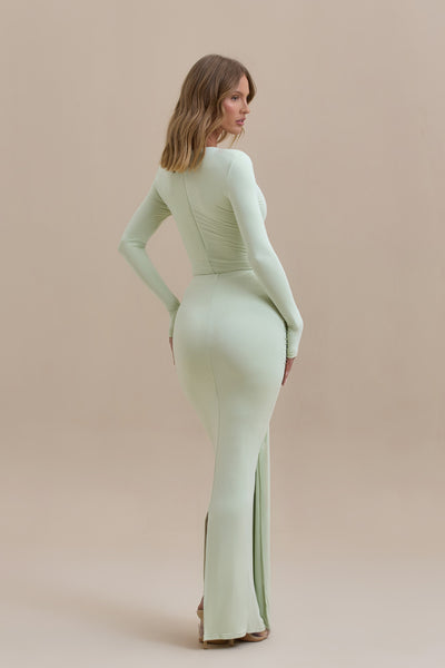 NARA DRAPE MAXI SKIRT | MINT