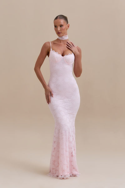 LEAH LACE MAXI DRESS | BABY PINK