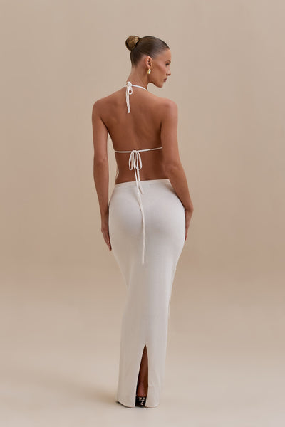 DELILAH KNIT MAXI SKIRT | VANILLA