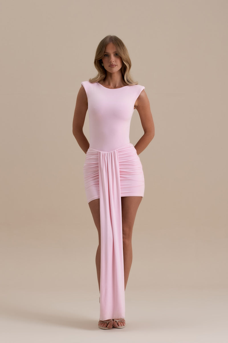 NARA DRAPE MINI SKIRT | BABY PINK