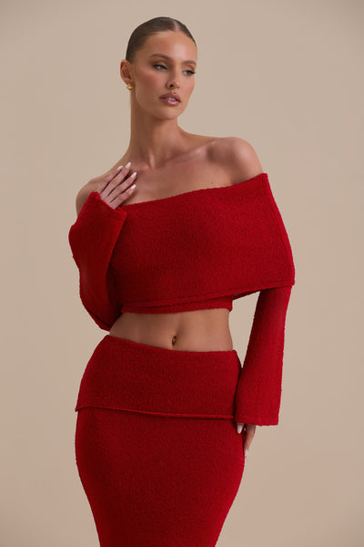 YASMIN BOUCLE KNIT CO-ORD | RED