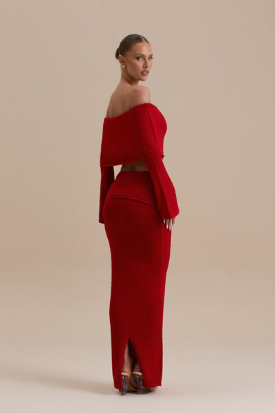 YASMIN BOUCLE KNIT CO-ORD | RED
