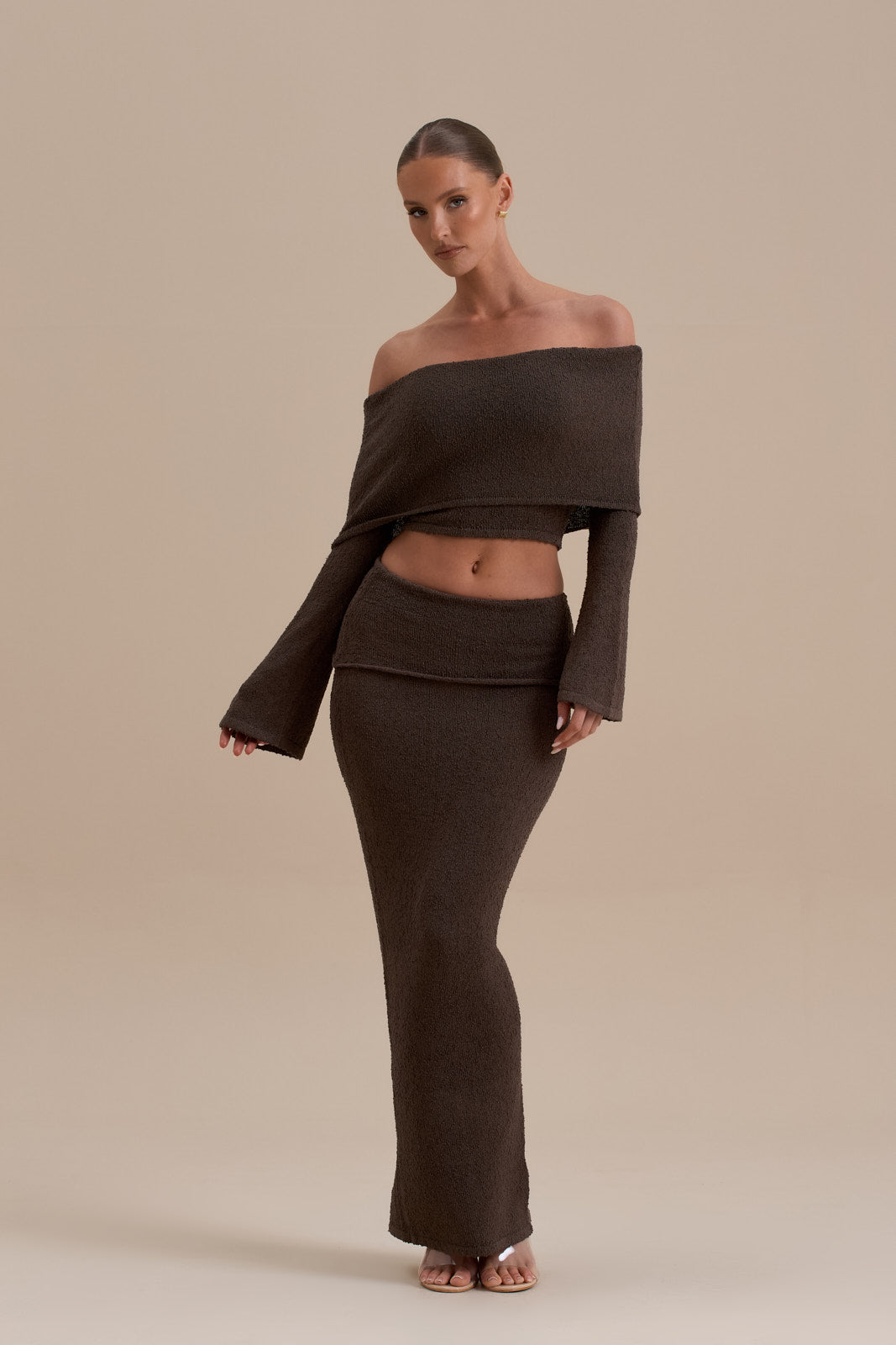 YASMIN BOUCLE KNIT CO-ORD | CHOCOLATE