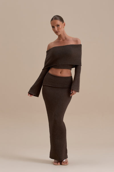YASMIN BOUCLE KNIT CO-ORD | CHOCOLATE