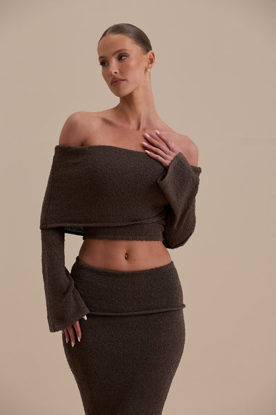 YASMIN BOUCLE KNIT CO-ORD | CHOCOLATE
