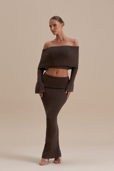 YASMIN BOUCLE KNIT CO-ORD | CHOCOLATE