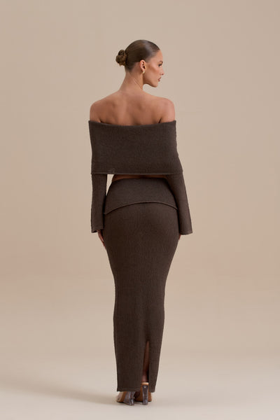 YASMIN BOUCLE KNIT CO-ORD | CHOCOLATE