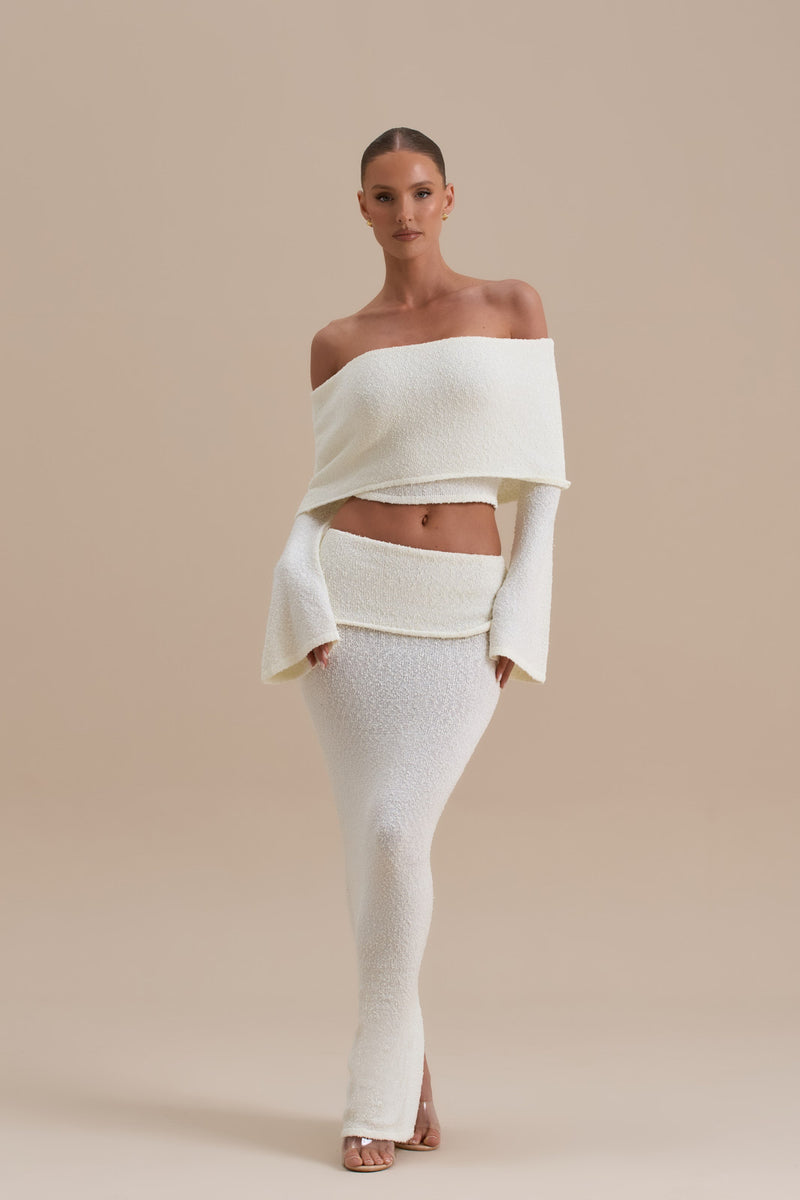YASMIN BOUCLE KNIT CO-ORD | CREAM