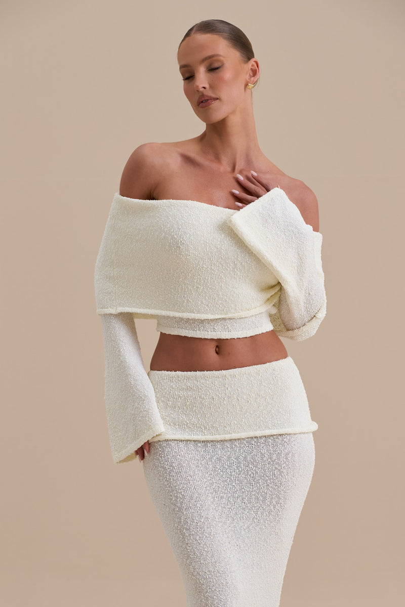YASMIN BOUCLE KNIT CO-ORD | CREAM