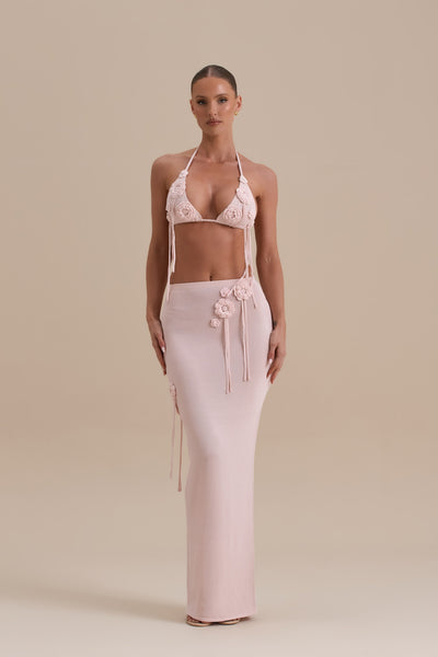 DELILAH KNIT MAXI SKIRT | BABY PINK