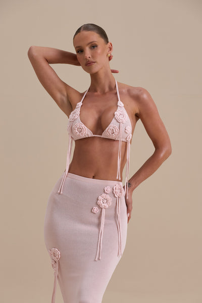 PEONY KNIT BRA TOP | BABY PINK